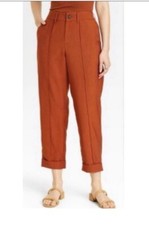 A New Day High-Rise Slim Fit Effortless Pintuck Ankle Pants Women Fiery Brown 6