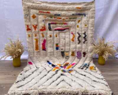 MODERN MORROCAN RUG, Beniourain Tufted Rug, Colorful Rug, Moroccan Rug 8x10