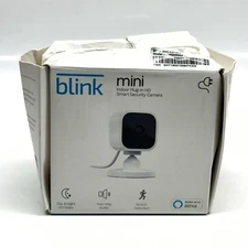 Blink Mini Compact indoor plug-in smart security camera 1080p HD Damaged Box