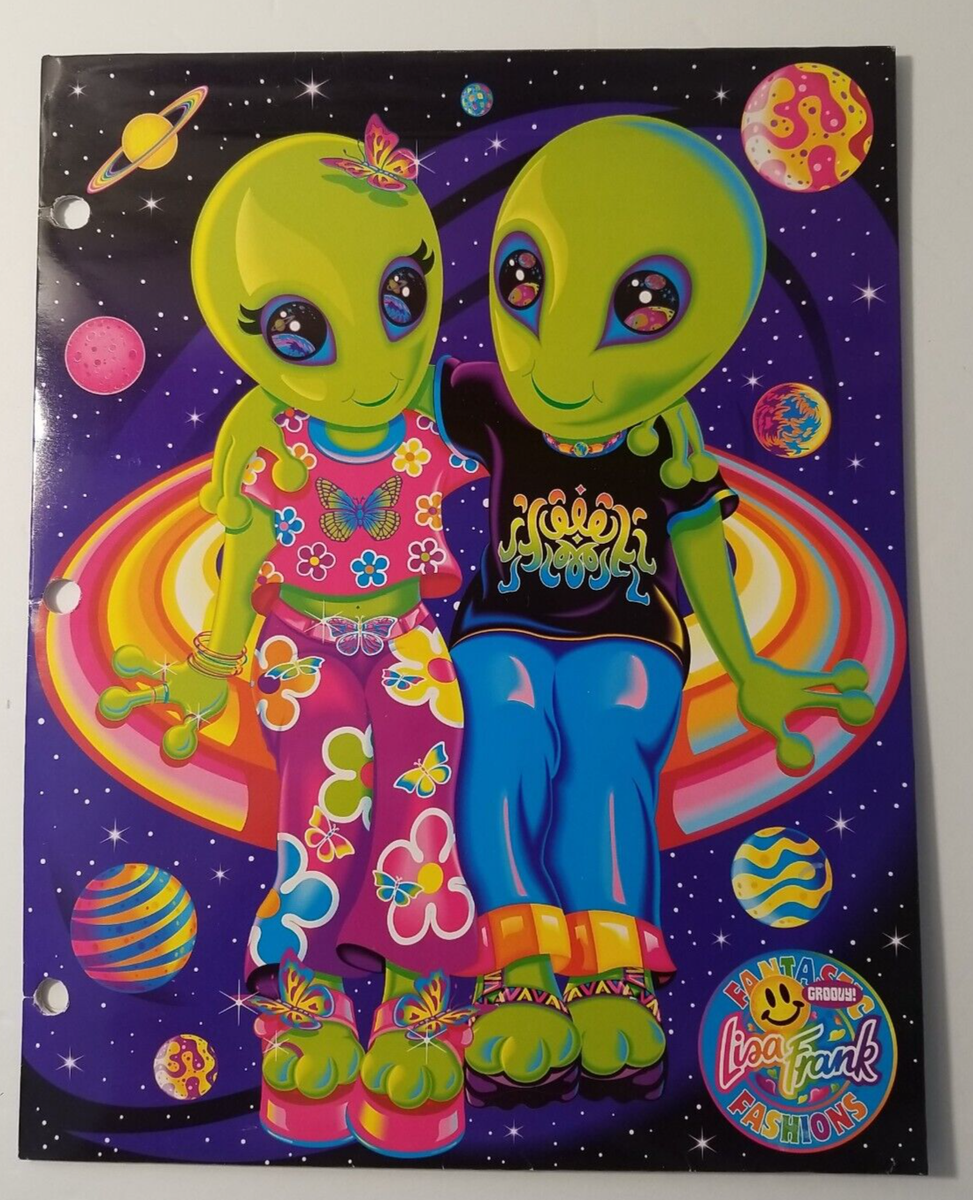 Lisa Frank Aliens Zoomer & Zorbit 2 Pocket Folder for 3 Ring
