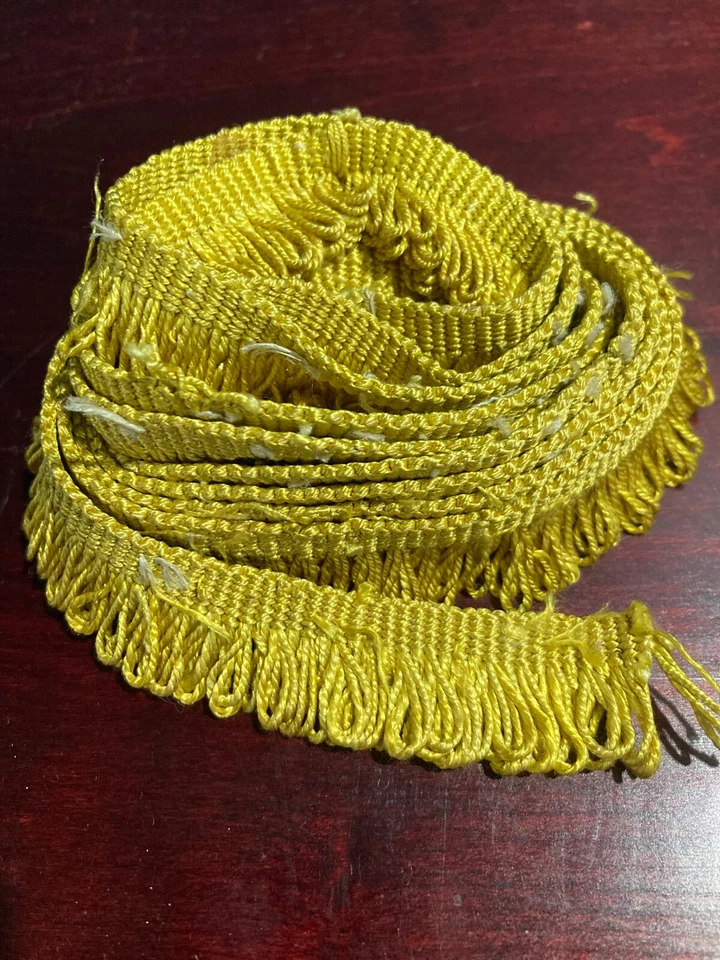 Franja amarilla fuerte vintage 7/8"" flecos 5,5 yardas. Foto 2 de 4