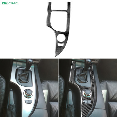 Real Carbon Fiber Console Gear Shift Panel Cover Trim For BMW 5 Series E60 04-07