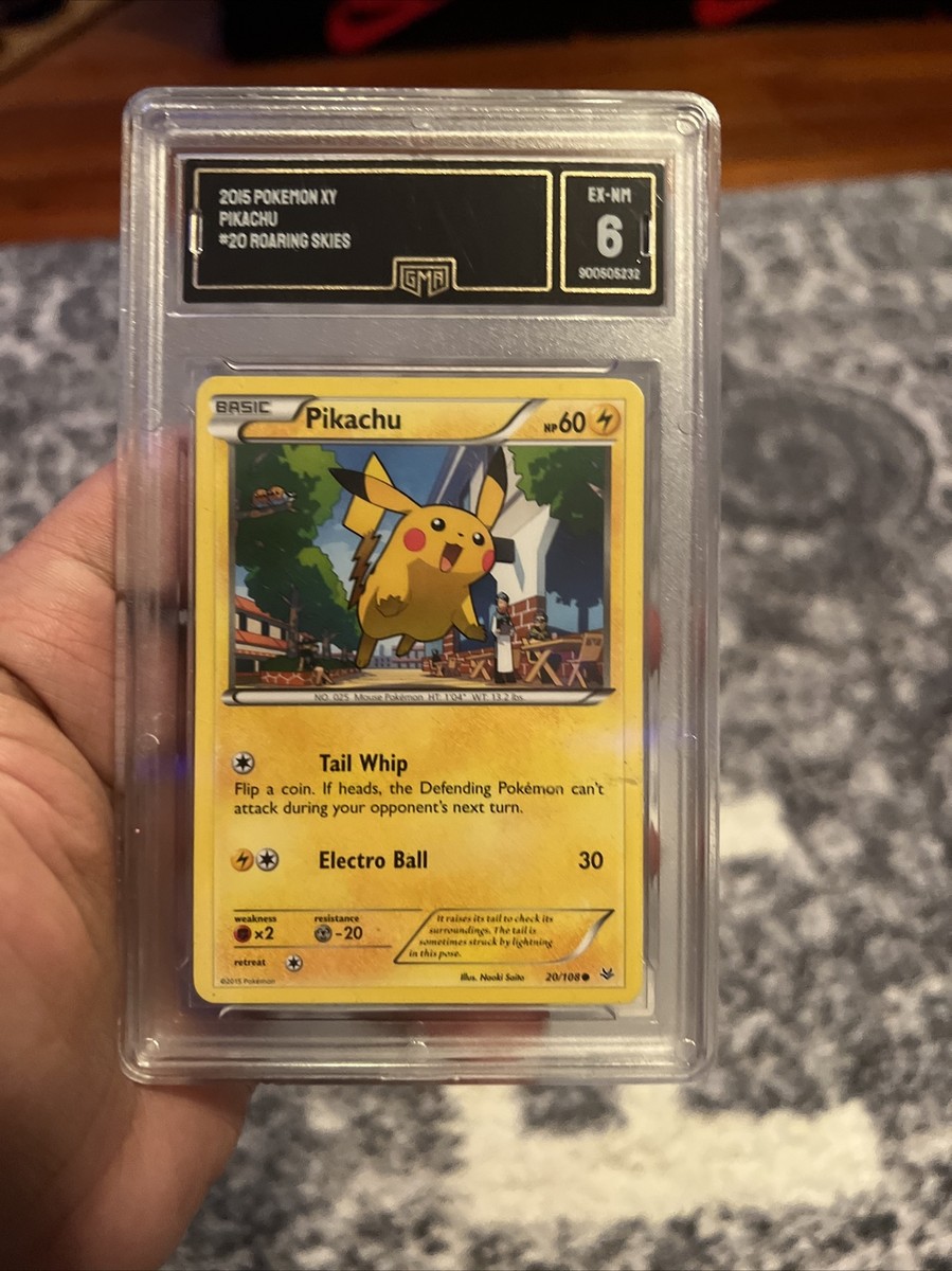 pikachu pokemon card 2015 Pokémon TCG Pikachu #20 Roaring Skies 2015 Pokemon XY PSA 6