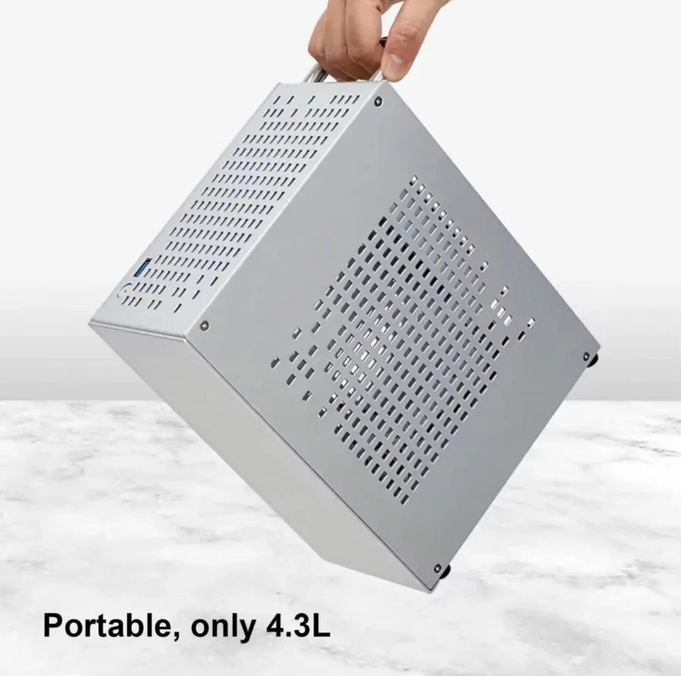 Boîtier PC Mini-ITX A07 en aluminium 4.3L compact USB 3.0 argent - Photo 4/4