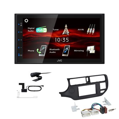 JVC KW-M180DBT 2DIN DAB+ Autoradio für KIA Rio III 2011-2015 in schwarz