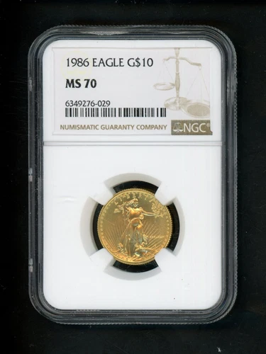 1986 US 1/4 oz Gold American Eagle $10.00 $10 NGC MS 70 UNC Spot Free GEM !