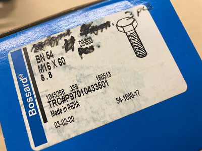 (1) piece M16-2.0 x 60mm 8.8 full thread hex head cap screws NEW DIN 933 BN 54