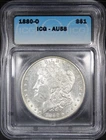 1880-O Morgan Dollar ICG AU58 Better Date $1 Flashy Coin Lightly Circulated