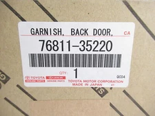 Genuine OEM Toyota 76811-35220 Rear Liftgate Garnish Trim w/ Camera Hole