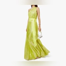 ALICE + OLIVIA Milan One Shoulder Silk Blend Maxi Gown Dress