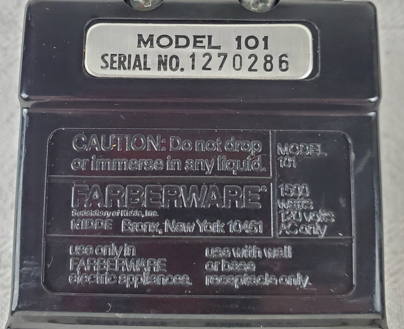 farberware heat controller 101