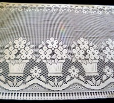 New European FLOWERPOT 24" Valance Fabric Lace Curtain Fabric By Yard
