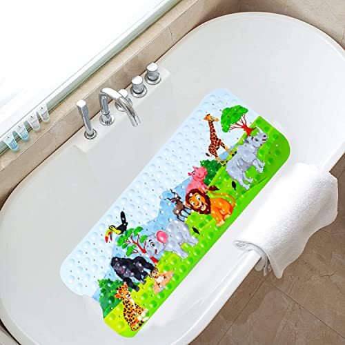 Bath Mat for Tub for Kids Cartoon Non Slip Baby Bathtub Mat Extra Long