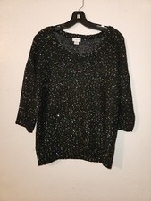 Jaclyn Smith Black Sequin Sweater