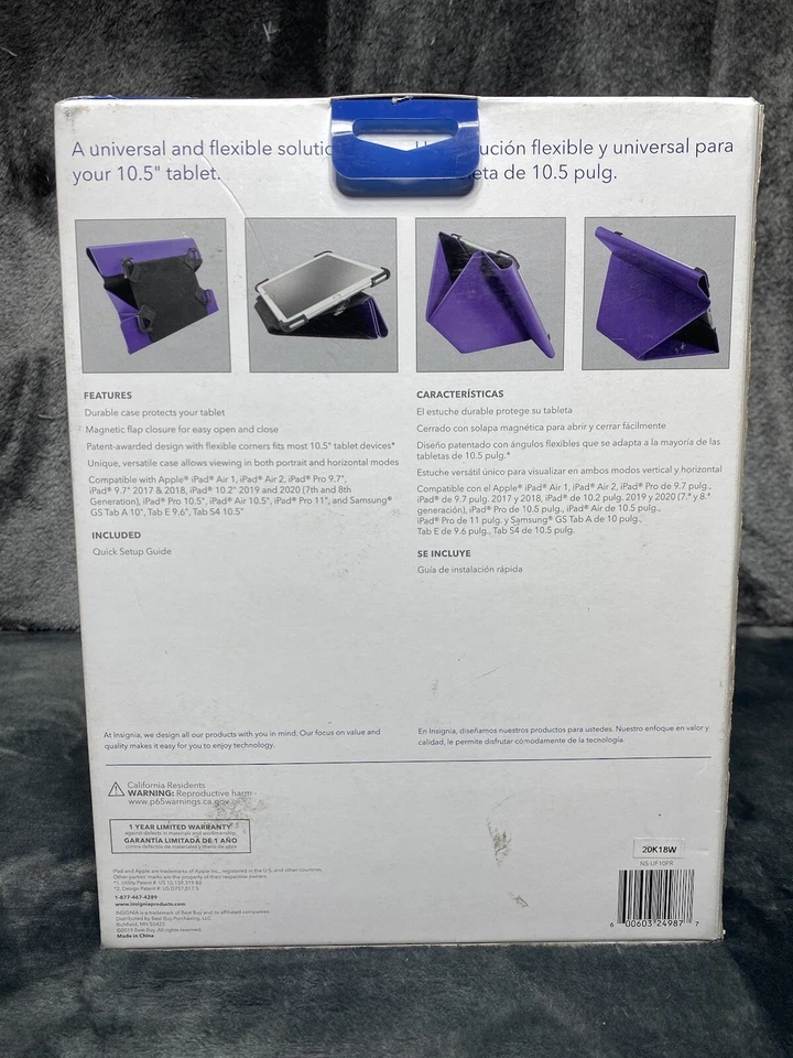 INSIGNIA Universal FlexView Folio For 10.5 Tablet Reader Adjustable Purple - Image 2 of 4