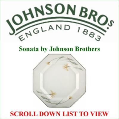 Sonata Geschirr von Johnson Brothers hergestellt in Großbritannien, alle Lagerbestände neu nach unten scrollen 