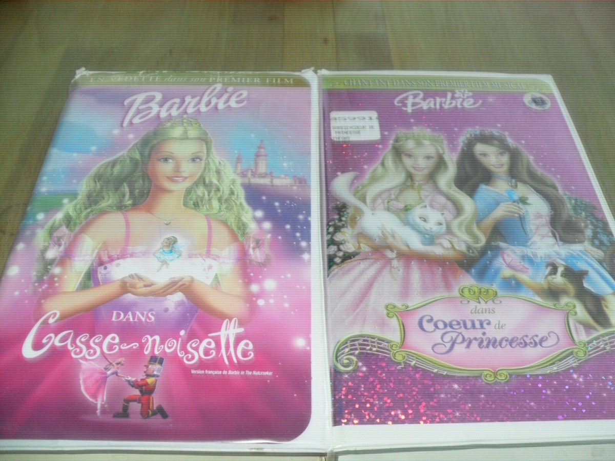 Barbie films VHS Casse noisette et Coeur de princesse