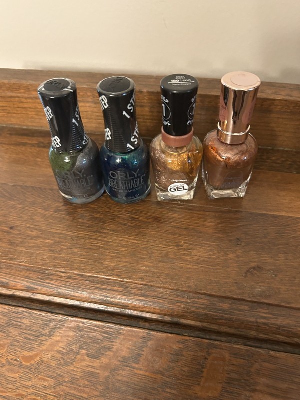 Four Bottles Nail Polish Miracle Gel Sally Halsen 2 and 2 Orly Breathable