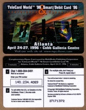 3m TeleCard World '96 & Smart/Debit Card '96 Expo Atlanta Skyline Phone Card