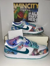 NIKE SB DUNK LOW OG QS X FUTURA LABORATORIES NEW DS BLEACHED AQUA SIZE 13