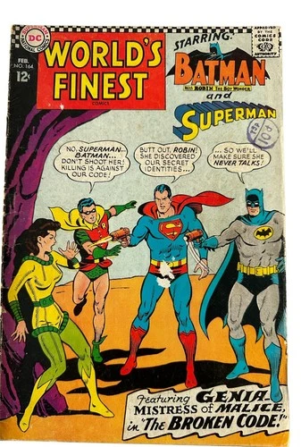 Vintage 1967 DC Worlds Finest Comics Issue N0.164 - Starring Superman & Batman
