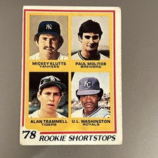 1978 Topps Rookie Shortstops Paul Molitor Alan Trammell U.L. Washington #707