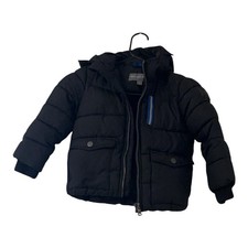 Nike Kids 3T Black Hooded Puffer Jacket Full Zip Long Sleeve Solid Cotton
