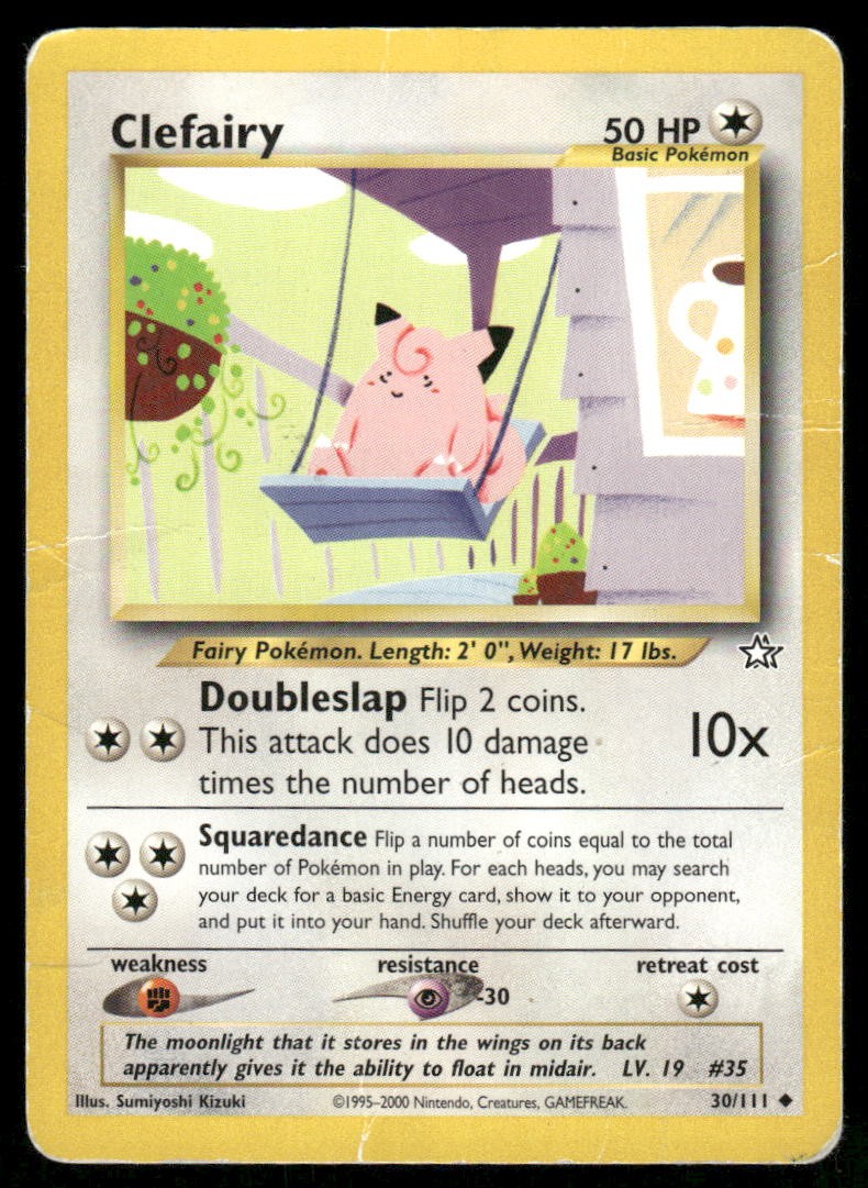 2000 Pokemon Clefairy Uncommon Neo Genesis 30/111 Unlimited DMG