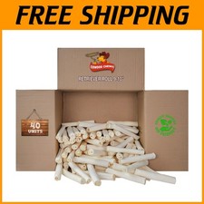 Odorless Natural Rawhide Chews for Dogs - 40 Count Curbs Destructive Chewing 
