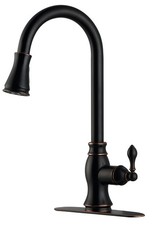 Oil Rubber Bronze Kitchen Sink Faucet,Single Handle Pull-Down Kitchen Faucet,wit