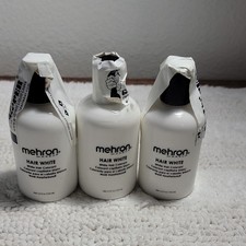 Mehron Hair WhiteTemporary Hair ColorantHalloween 3 Bottles One Size White