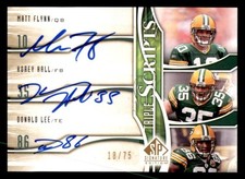 2009 Upper Deck SP Triple Scripts #TR-HLF Matt Flynn/Korey Hall/Donald Lee /75