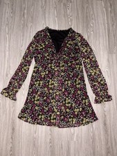 Nasty Gal Floral Long Sleeve NWOT Mini Dress Size 8