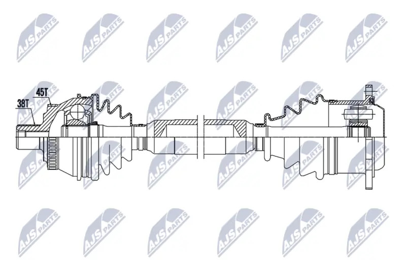 Front Right NTY NPW-AU-063 Drive Shaft for AUDI - Image 4