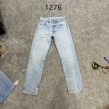 Vintage Levi s 501 Jeans actual 29x29 Light Wash Blue Distressed USA 80