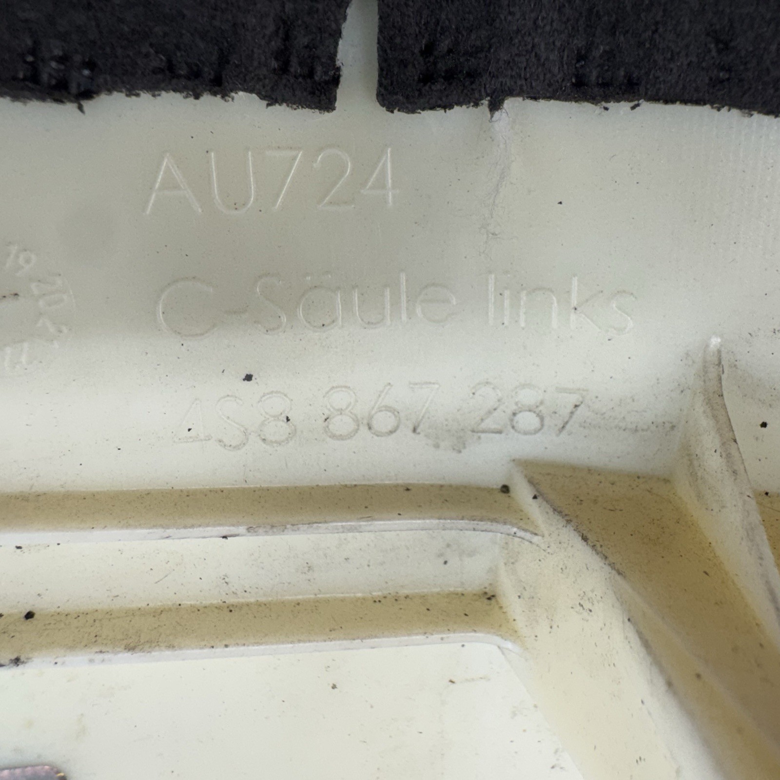17-23 Audi R8 Roof Pillar Trim Set Front & Rear Black Suede OEM