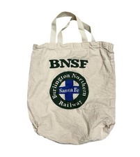 Vintage BNSF Burlington Northern Santa Fe Railroad Canvas Tote Bag BH