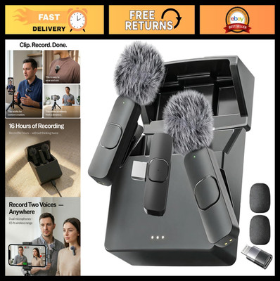 Wireless Mini Lavalier Microphone for iPhone & Android - ClearVoice , Noise Canc