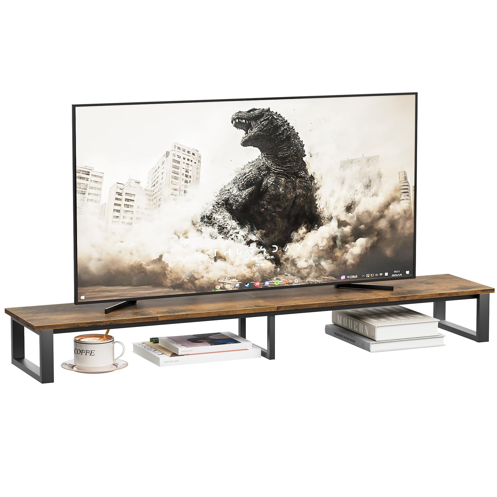 For 32-75 Tv, Tv Shelf Steel Legs Brown
