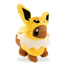 Pokémon Eevee Jolteon Poncho Plush Toy 9" Electric Cosplay Hoodie Eeveelution