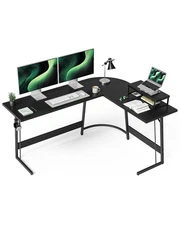 L Shaped Gaming Desk Computer Office Desk, 59 inch Corner Desk with Large Mon...
