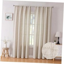 Linen Curtains Living Room Rod Pocket Semi 54"W x 95"L Pack of 2 Natural