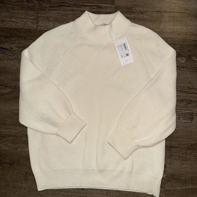 NWT NEW Hugo Boss Women s Pullover Ivory Cream XS Cotton/wool Blend 21  PtP