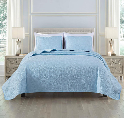 Austin King Bedspread Set - Oversized Chambray Blue
