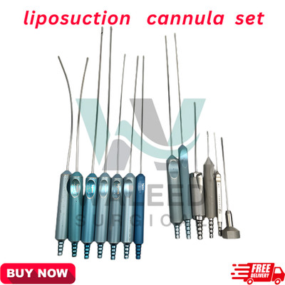 Lot of 7 Byron Mercedes Liposuction Cannulas + 6 Other Brand Cannulas