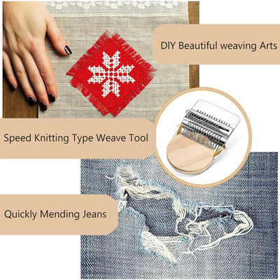 14 Hooks Speedweve Darning Loom, Mini Weave Tool for Beginners, Small Darning...