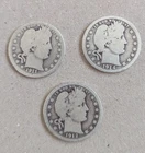US Coins Three Barber Head Quarters. 1-1911, !-1912,& 1-1914d
