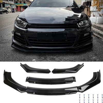 Lower Front Glossy Black Splitter Spoiler Bumper  Lip For VW Scirocco MIK3 TSI