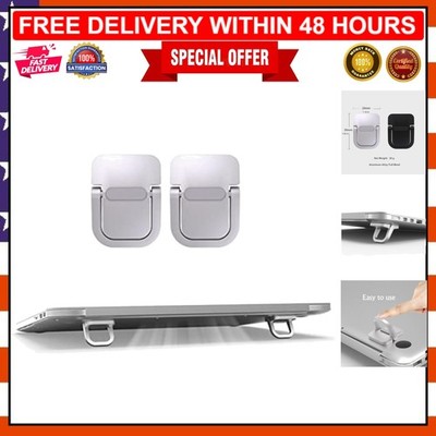 Portable Laptop Riser: Ergonomic Invisible Stand for MacBook - 2PCS in Silver