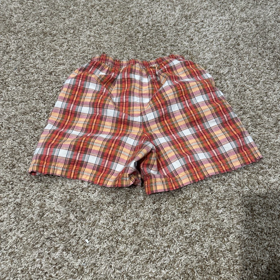 Mountain Lake 格子棉质休闲短裤,带抽绳腰围,尺寸 S/Petite — 第 3/3 张图片